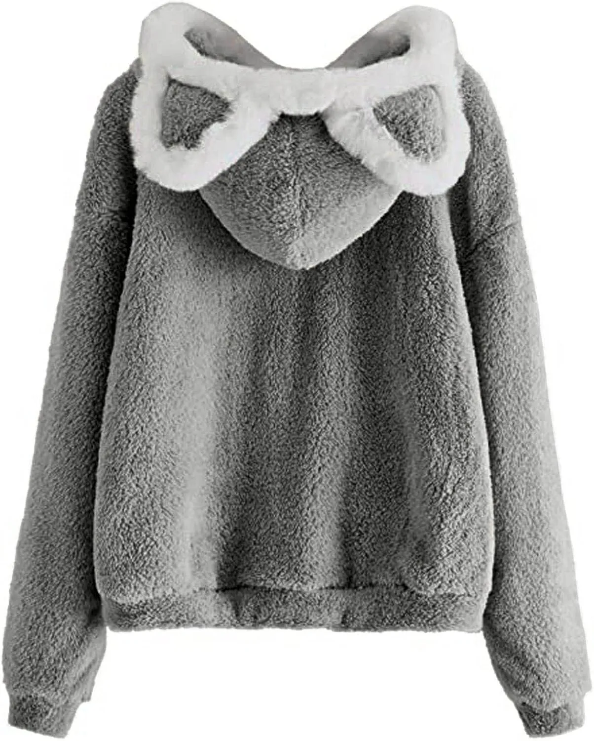 Unisex Hoodies Cat Ear Hooded Sweater Coats Long Sleeve Hoodies Sweatshirt Blouse Pullover Outwear for Women Men