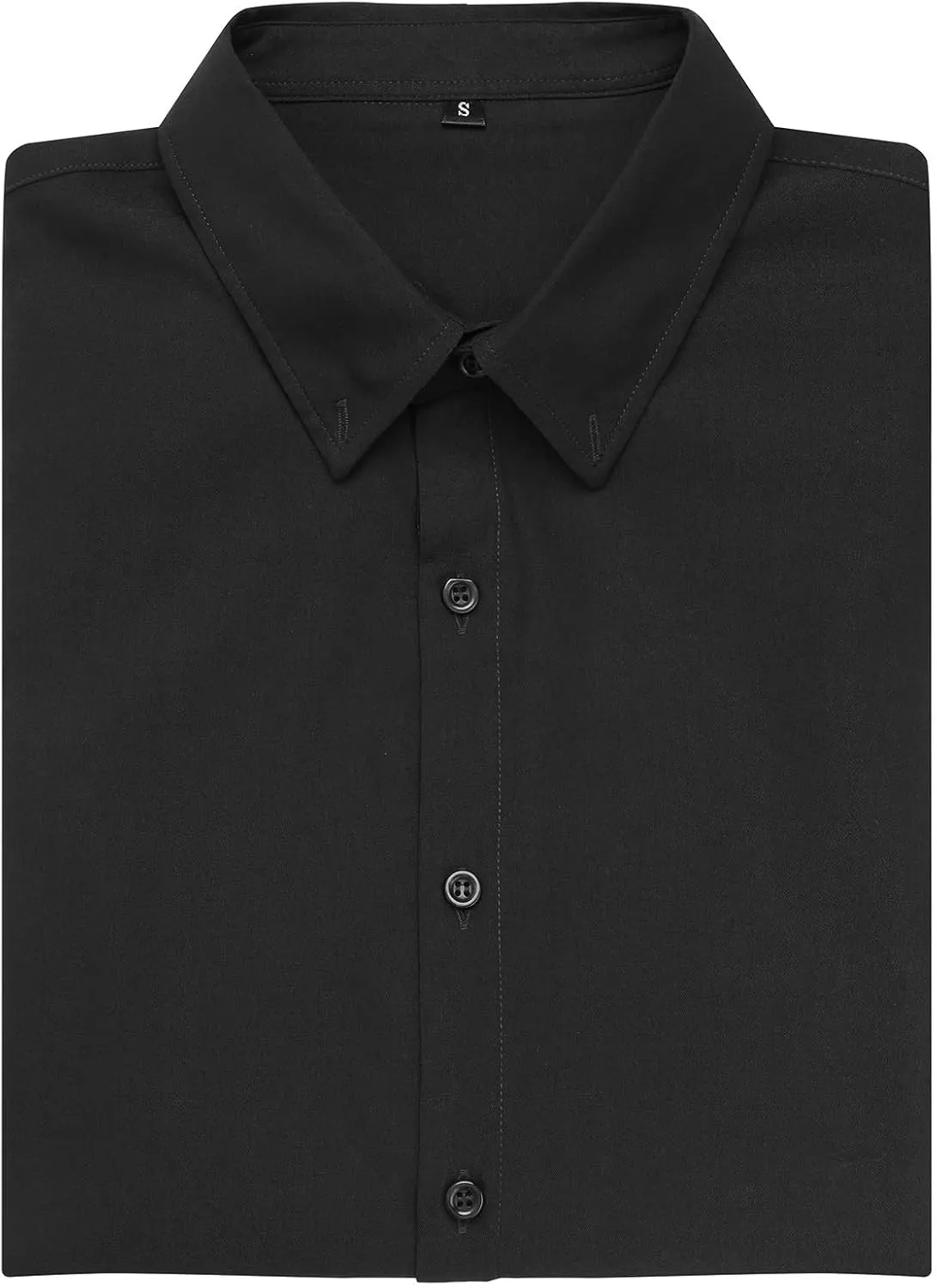URRU Men's Muscle Dress Shirts Slim Fit Stretch Long&Short Sleeve Casual Button Down Shirt