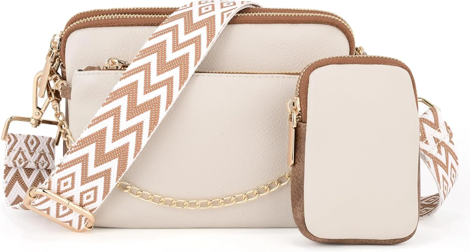 UTO Small Crossbody Bags for Women 3 in 1 Trendy Belt Purse Fashion Designer Mini Cute Sling Fanny Chest Pack