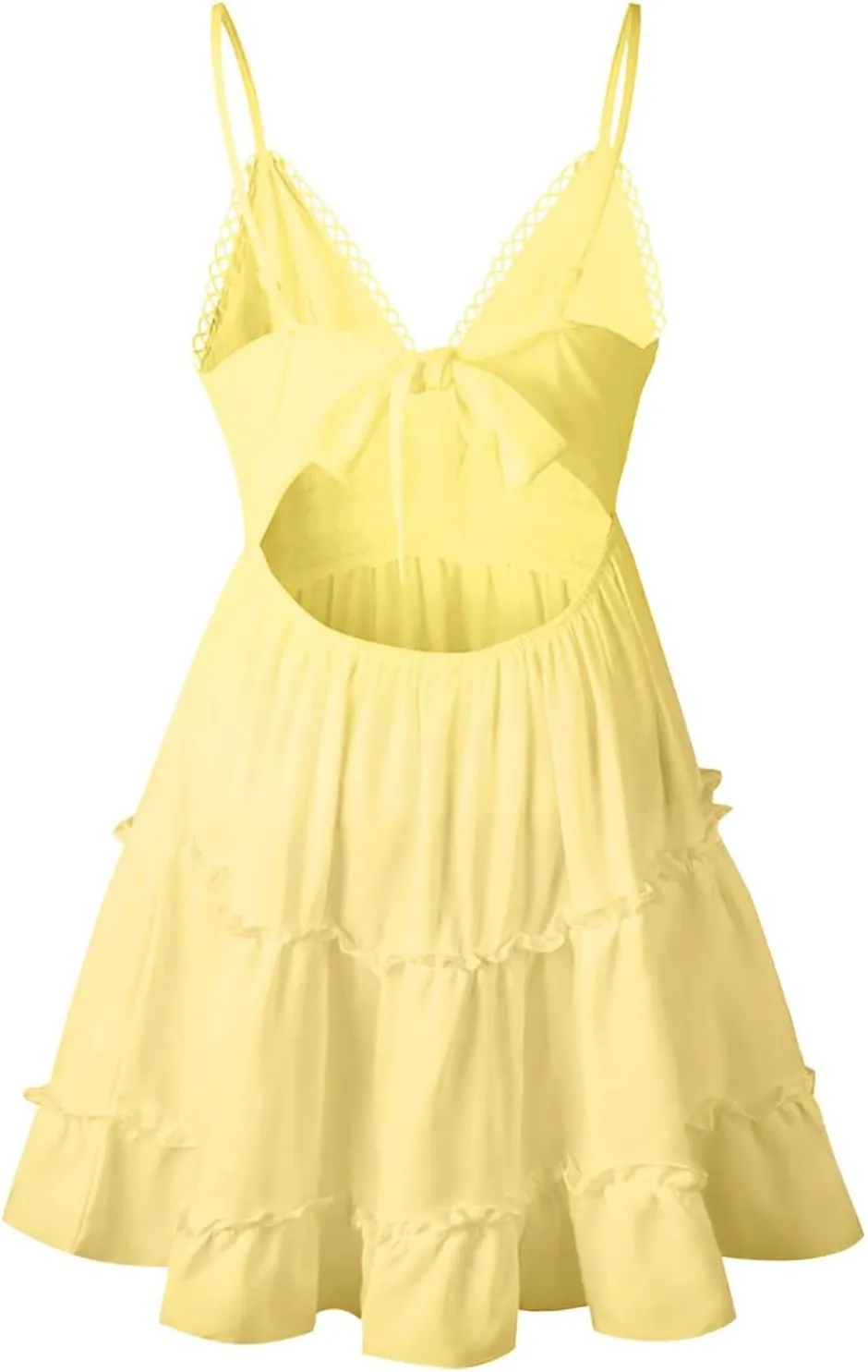 Vacation 2025 Casual Summer Sun Dresses for Women Cami Bow Tie Sexy Trendy Sexy Summer Sun Dresses 2025 Club Beach