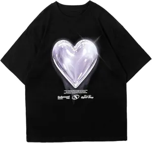 Vamtac Oversized Graphic Tees Vintage Love Balloon Printed Casual Streetwear Tops Summer Cotton T Shirts Y2k Unisex