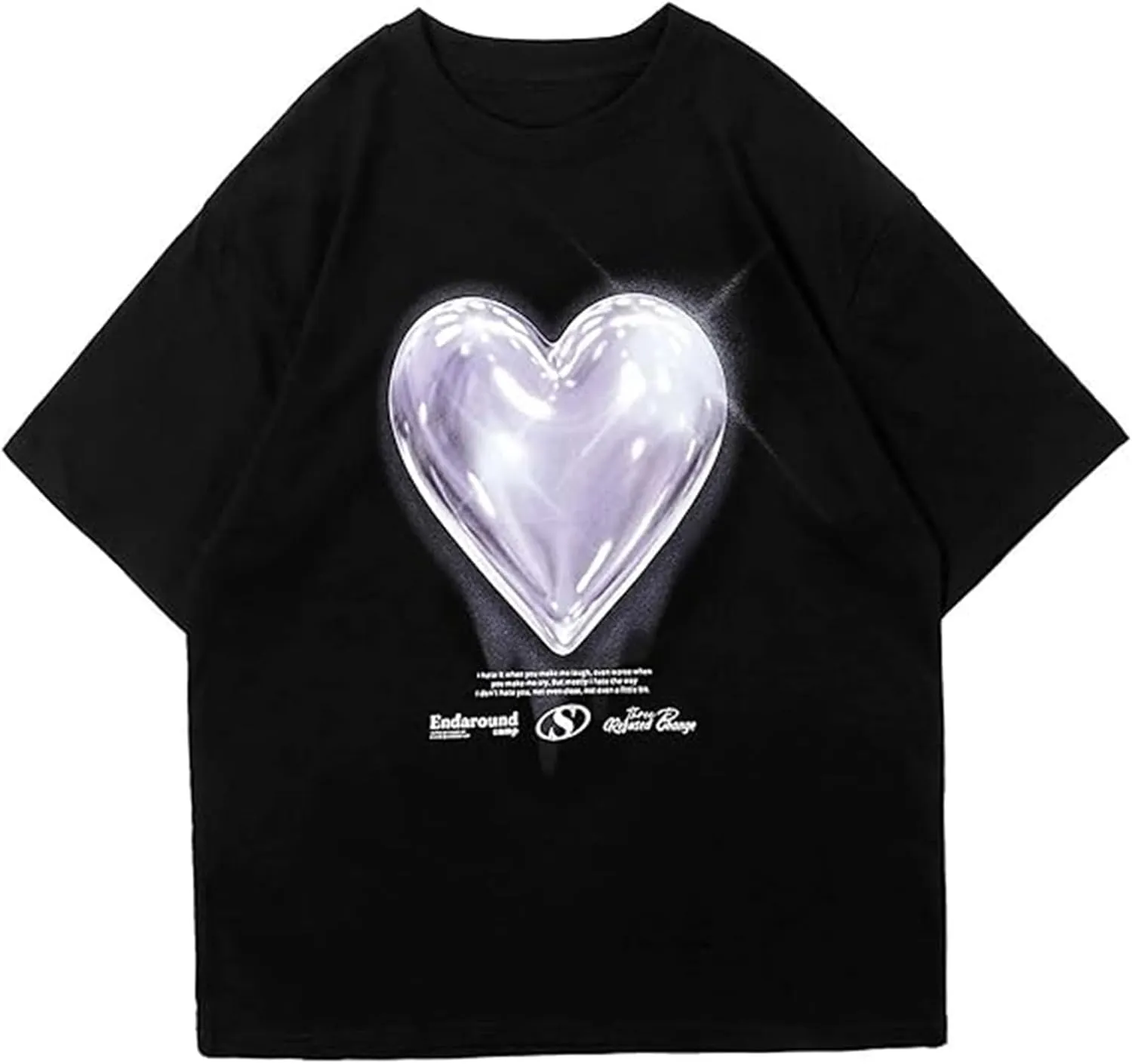 Vamtac Oversized Graphic Tees Vintage Love Balloon Printed Casual Streetwear Tops Summer Cotton T Shirts Y2k Unisex