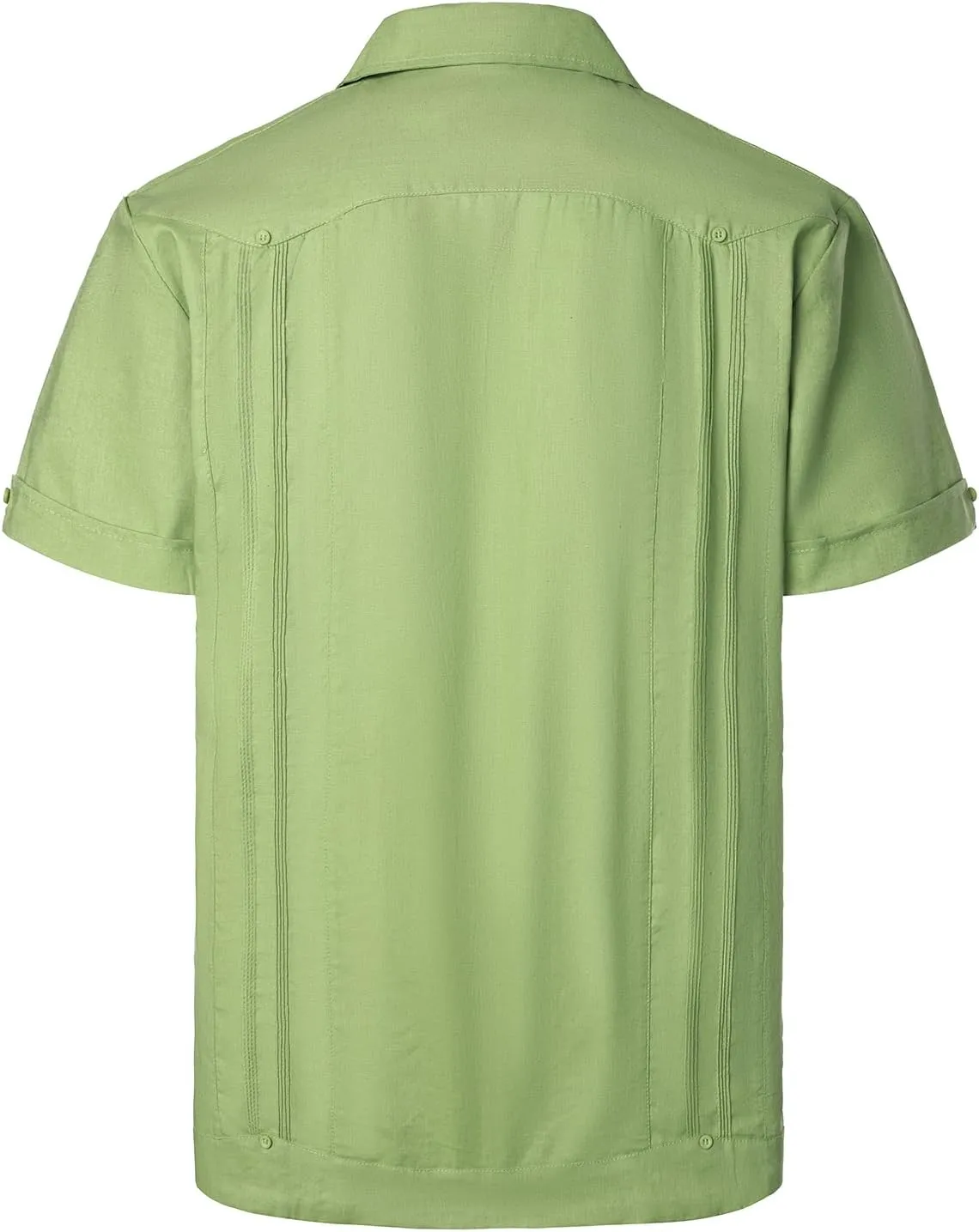 VATPAVE Mens Linen Cuban Guayabera Shirts Casual Button Down Short Sleeve Summer Shirts