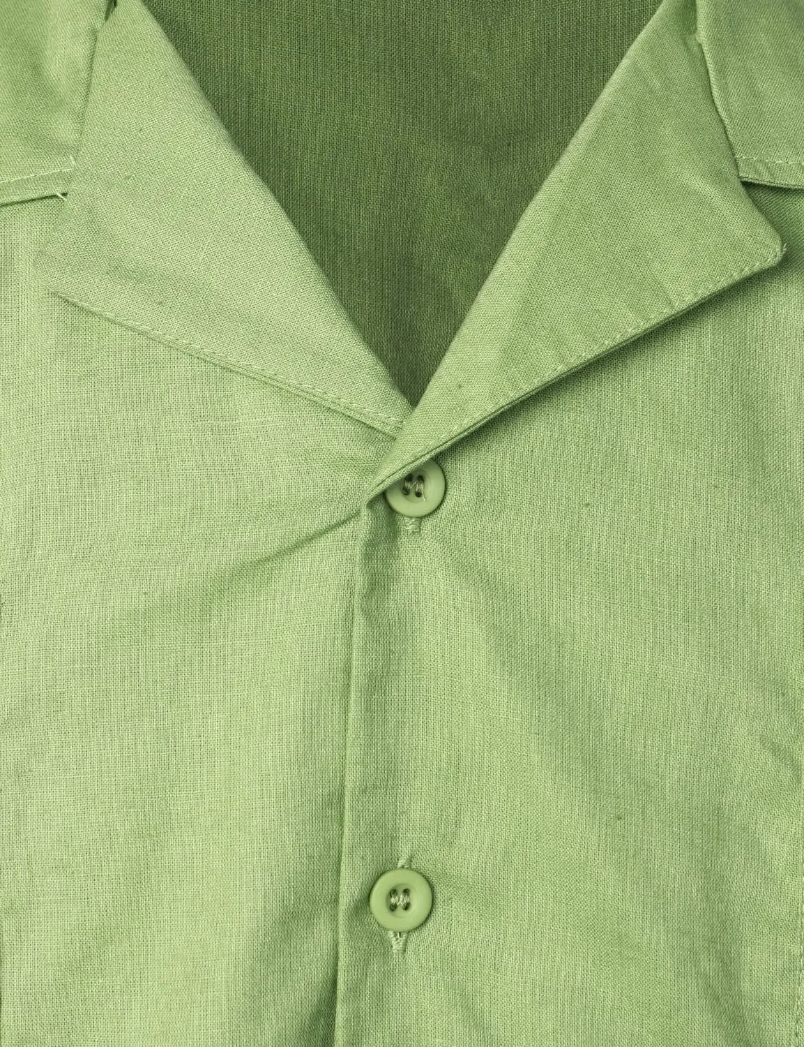VATPAVE Mens Linen Cuban Guayabera Shirts Casual Button Down Short Sleeve Summer Shirts