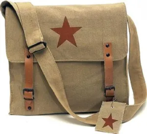 Vintage Shoulder Medic Bag (Khaki, Red China Star)