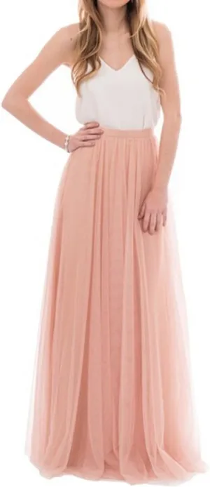 WDPL 3 Layers Soft Tulle Skirt Maxi Long Bridal Wedding Skirts for Women