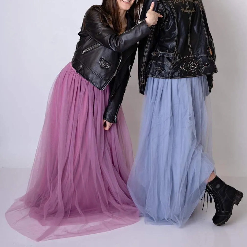 WDPL 3 Layers Soft Tulle Skirt Maxi Long Bridal Wedding Skirts for Women