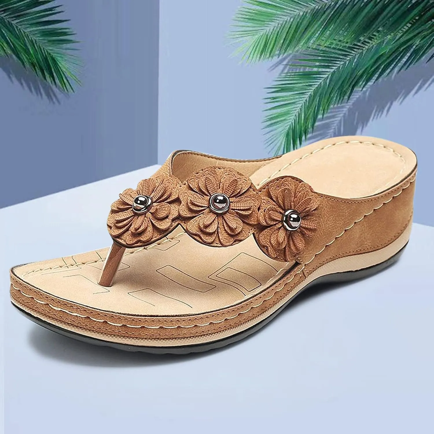 Wedge Sandals for Women Comfortable Platform Slides Orthopedic Sandal Summer Casual Womens Flip Flops Walking Shoes