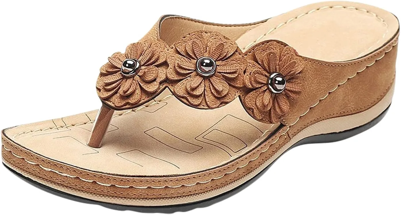 Wedge Sandals for Women Comfortable Platform Slides Orthopedic Sandal Summer Casual Womens Flip Flops Walking Shoes