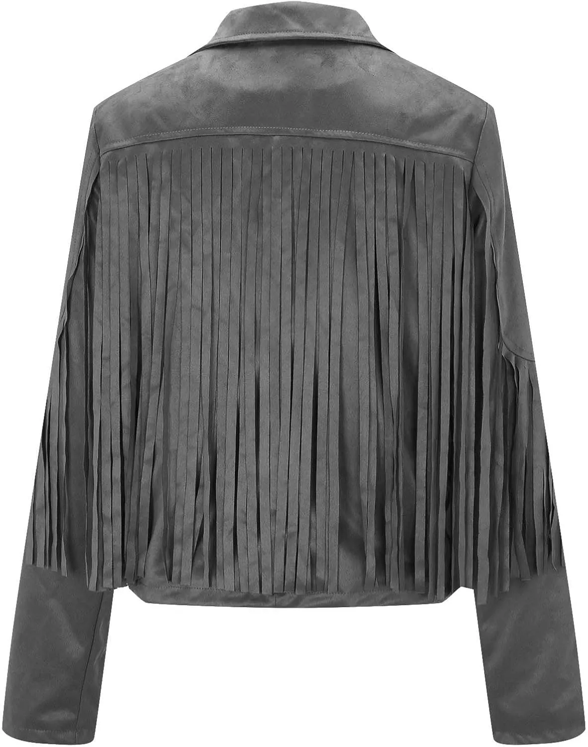 Western Jackets for Women Casual Faux Leather Jacket Motorcycle Jacket Fringe Cropped Jacket Tassel Suede Moto Jacket