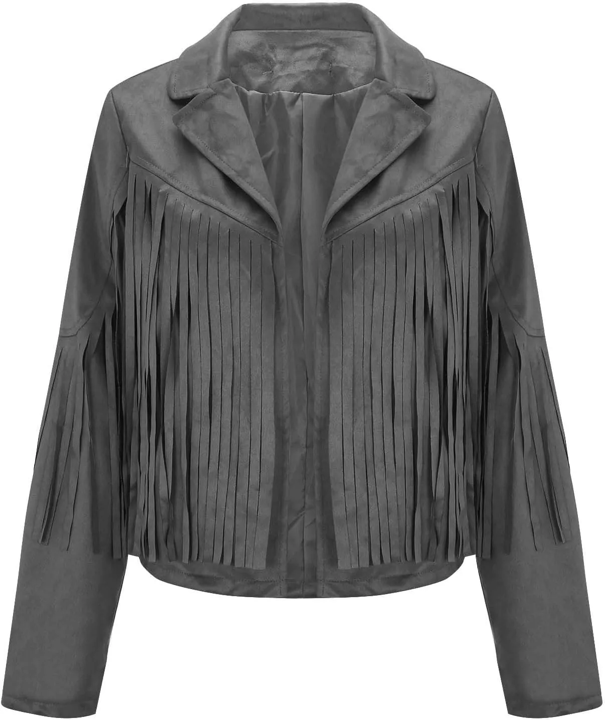 Western Jackets for Women Casual Faux Leather Jacket Motorcycle Jacket Fringe Cropped Jacket Tassel Suede Moto Jacket
