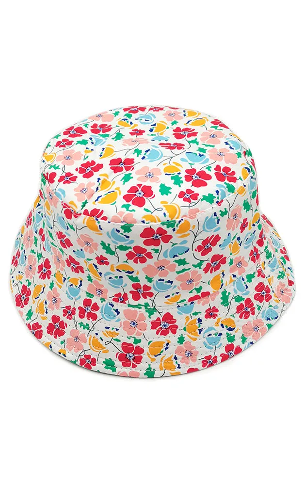 WHU210182 Reversible Floral Print Cotton Bucket Hat
