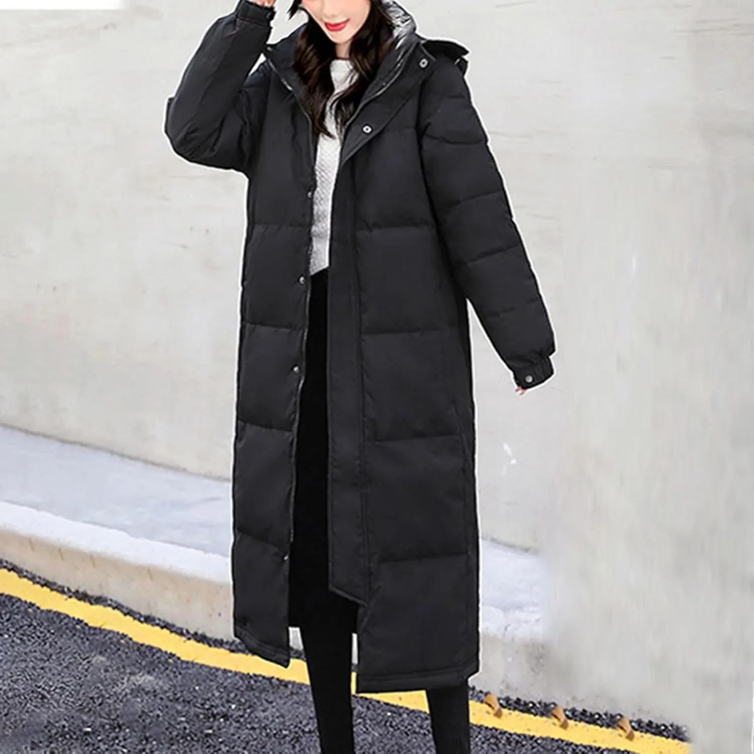 Winter Coats for Women 2023 Trendy Long Hooded Puffer Jackets Plus Size Quilted Lightweight Jackets Padded Down Coats