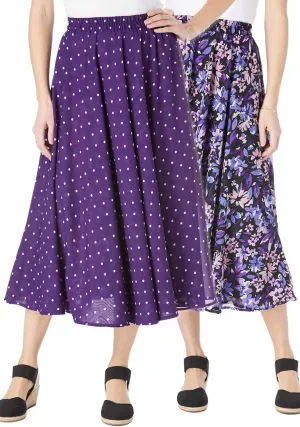 Woman Within Women's Plus Size Reversible Skirt
