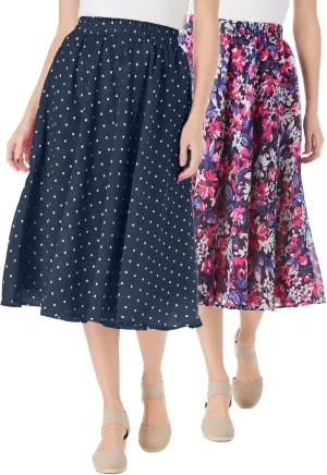 Woman Within Women's Plus Size Reversible Skirt