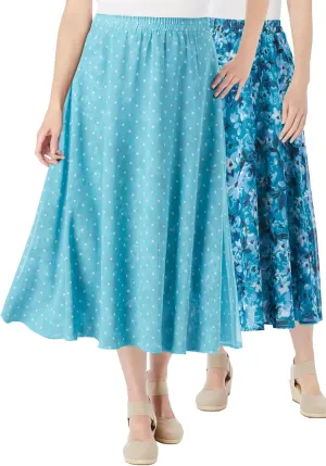 Woman Within Women's Plus Size Reversible Skirt