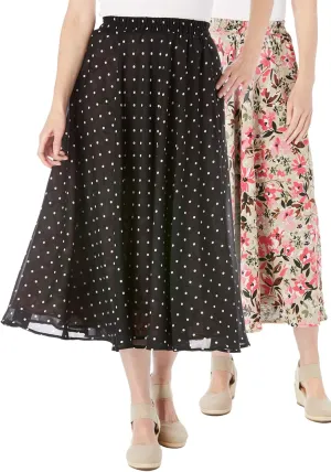 Woman Within Women's Plus Size Reversible Skirt