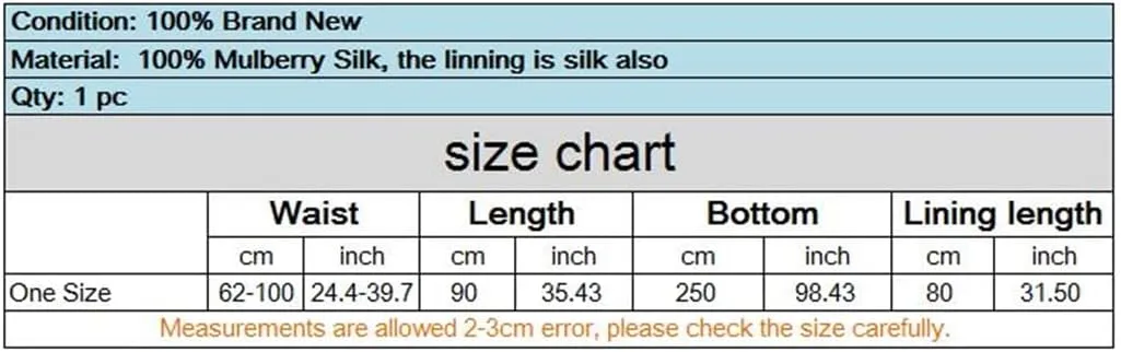 Women Mulberry Silk Printed Skirt Two-Layers Pleated Midi Skirt Summer Beach Skirt