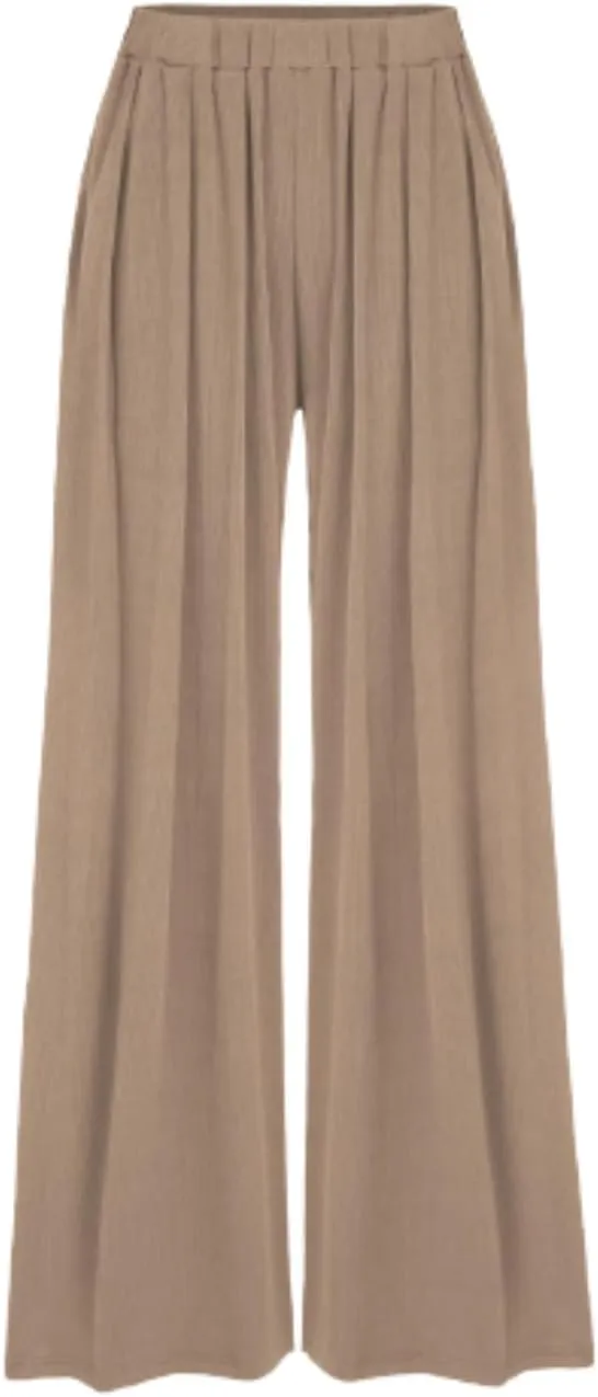 Women Plus Size Wide Leg Pants Casual Loose Smocked High Waisted Lounge Pajama Palazzo Pants
