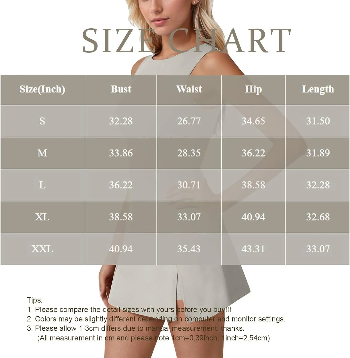 Women Tennis Dress Crew Neck Sleeveless Athletic Dresses with Built in Shorts Side Slit Workout Dresses with Pockets