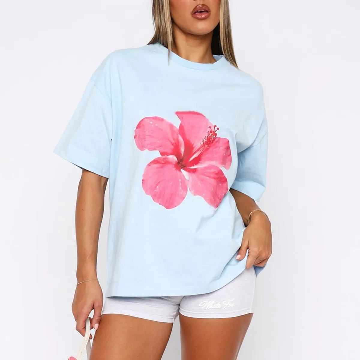 Women Y2k Oversized Graphic T Shirt Teen Girl Preppy Floral Print Short Sleeve Loose Fit Tees Aesthetic Baggy Top