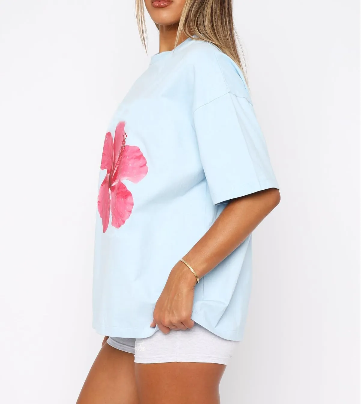 Women Y2k Oversized Graphic T Shirt Teen Girl Preppy Floral Print Short Sleeve Loose Fit Tees Aesthetic Baggy Top