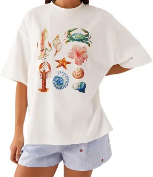 Women Y2k Oversized Graphic T Shirt Teen Girl Preppy Floral Print Short Sleeve Loose Fit Tees Aesthetic Baggy Top
