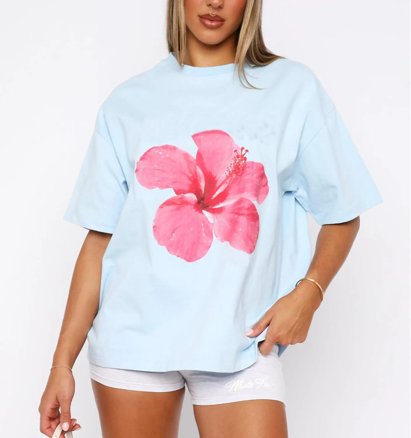 Women Y2k Oversized Graphic T Shirt Teen Girl Preppy Floral Print Short Sleeve Loose Fit Tees Aesthetic Baggy Top