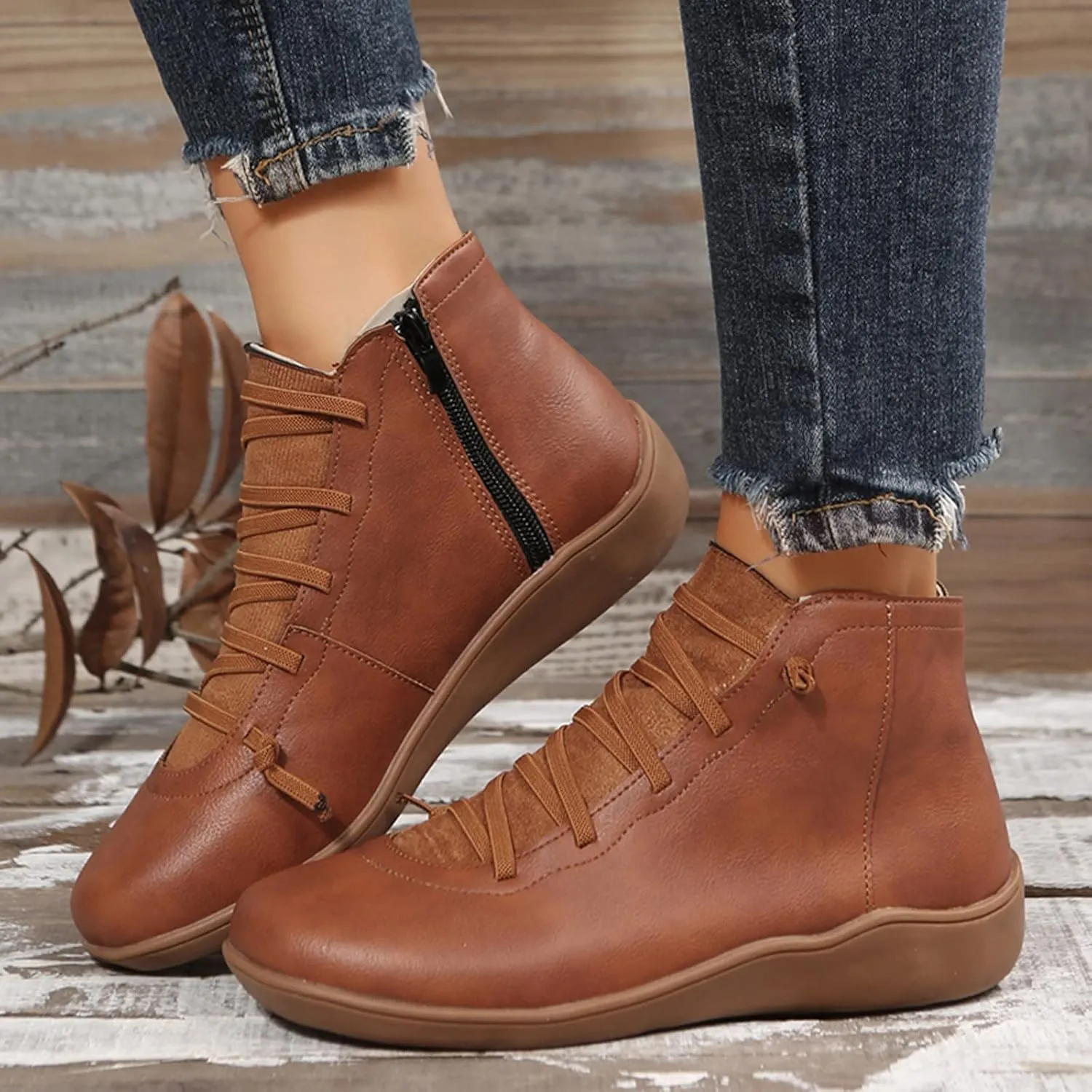 Womens Boots Ankle Womens Fall Booties Women Cowboy Boots Wedge Bootie for Women Comfortable Solid Color Comfy Casual Side Zipper Pointd Toe Suede