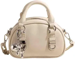 Women's Boston Bowling Handbag, PU Leather Barrel Top Handle Shoulder Purse, Novelty Fashion Crossbody Satchel /2237
