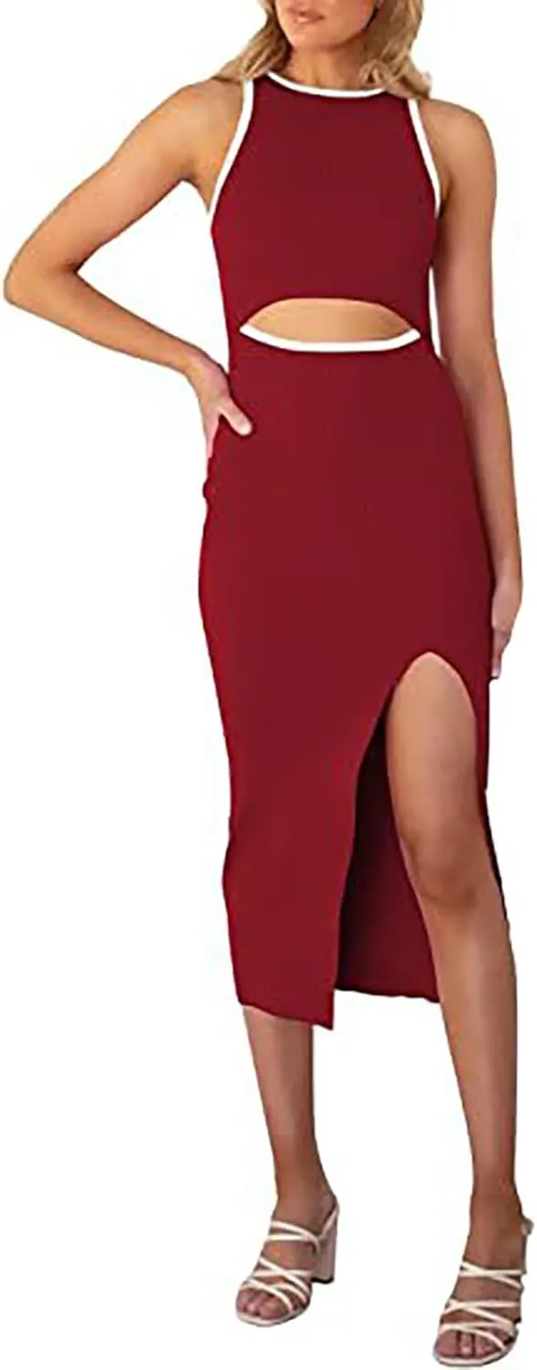 Women's Casual Ruched Sparkly Bodycon Mini Dress Sexy Deep V Neck Long Sleeve Ruffle Tie Short Dress(Red,Small)