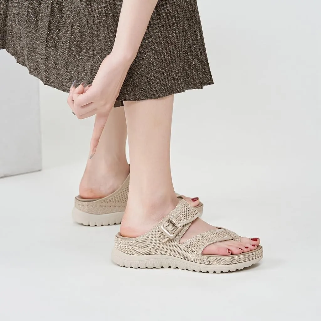 Women's Casual Sports Athletic Toe Ring Slide Sandals Comfort Slip On Lightweight Walking Summer Beach Sandal