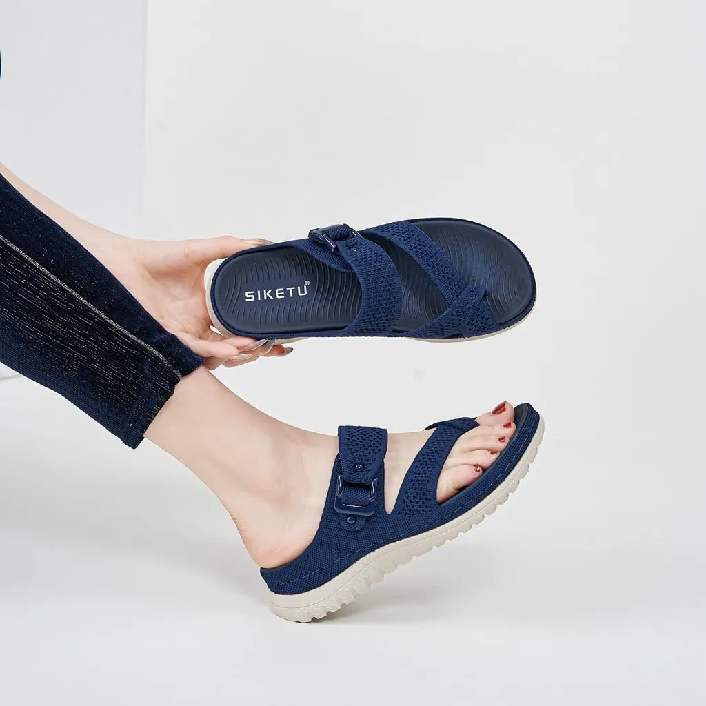 Women's Casual Sports Athletic Toe Ring Slide Sandals Comfort Slip On Lightweight Walking Summer Beach Sandal