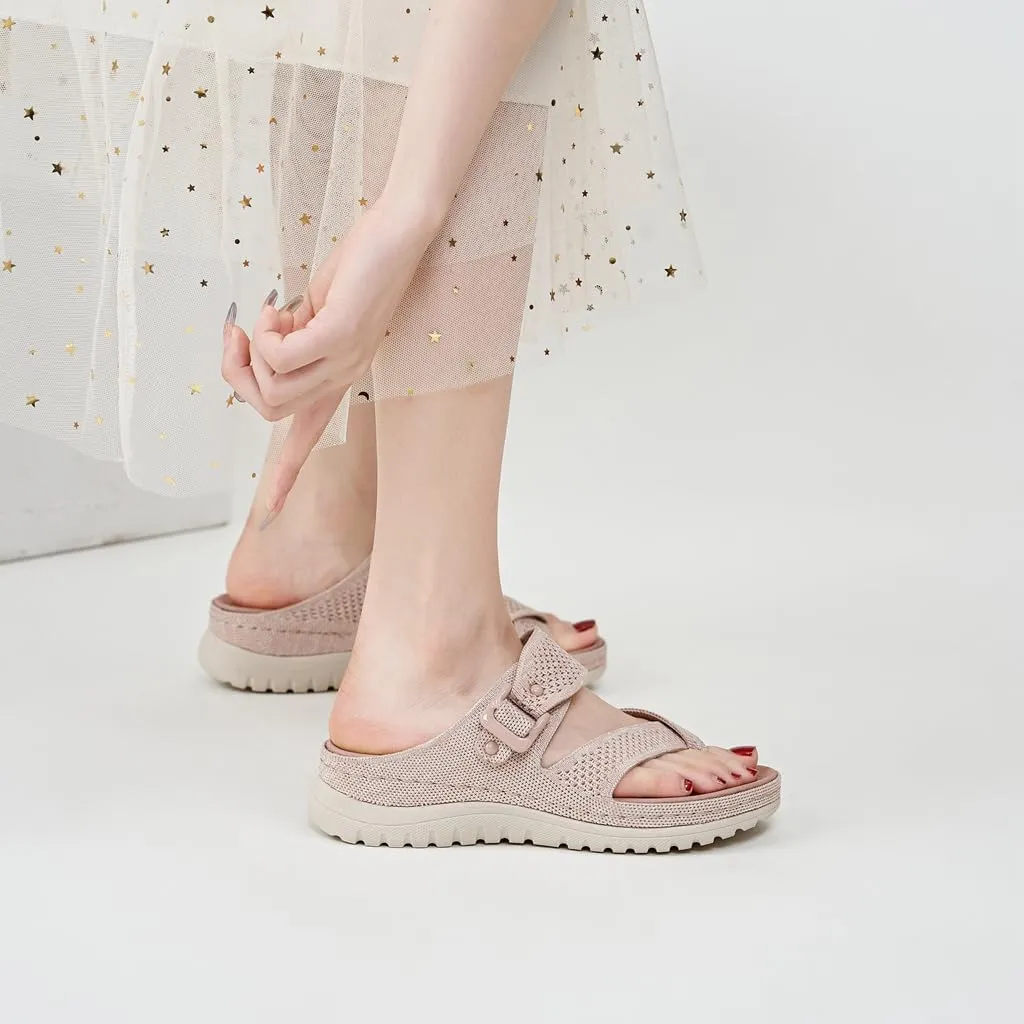Women's Casual Sports Athletic Toe Ring Slide Sandals Comfort Slip On Lightweight Walking Summer Beach Sandal