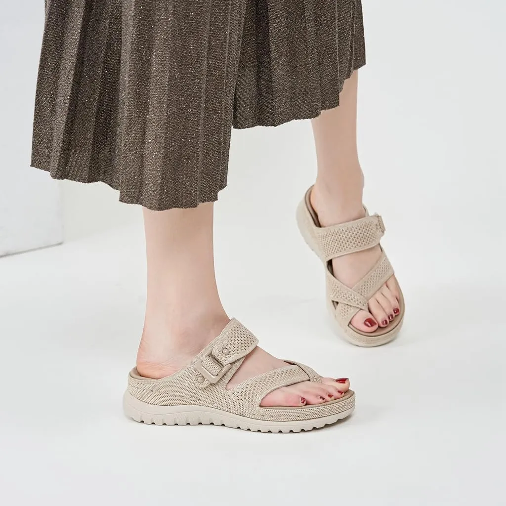 Women's Casual Sports Athletic Toe Ring Slide Sandals Comfort Slip On Lightweight Walking Summer Beach Sandal