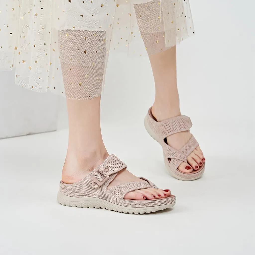 Women's Casual Sports Athletic Toe Ring Slide Sandals Comfort Slip On Lightweight Walking Summer Beach Sandal
