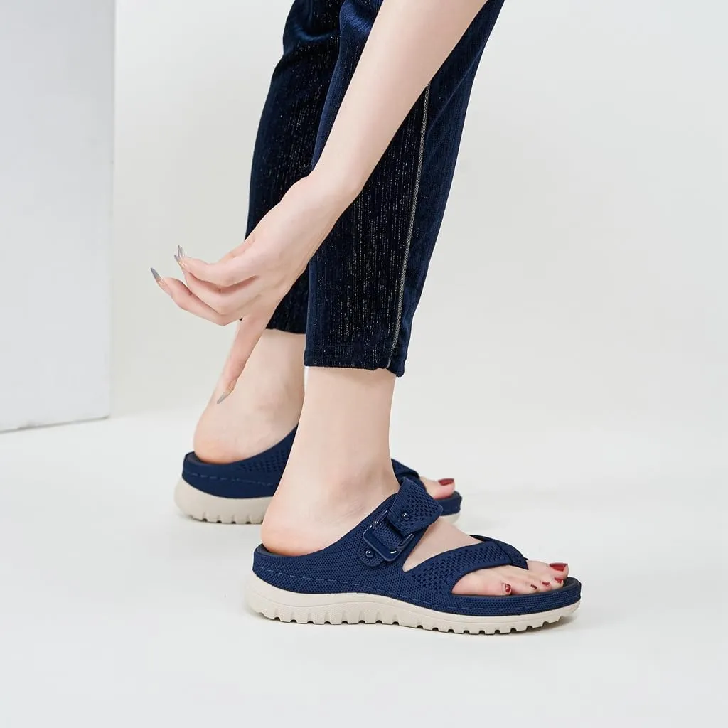 Women's Casual Sports Athletic Toe Ring Slide Sandals Comfort Slip On Lightweight Walking Summer Beach Sandal