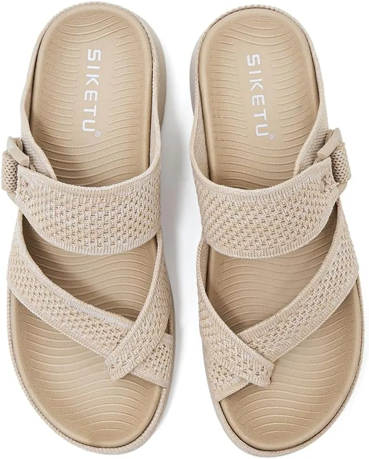 Women's Casual Sports Athletic Toe Ring Slide Sandals Comfort Slip On Lightweight Walking Summer Beach Sandal