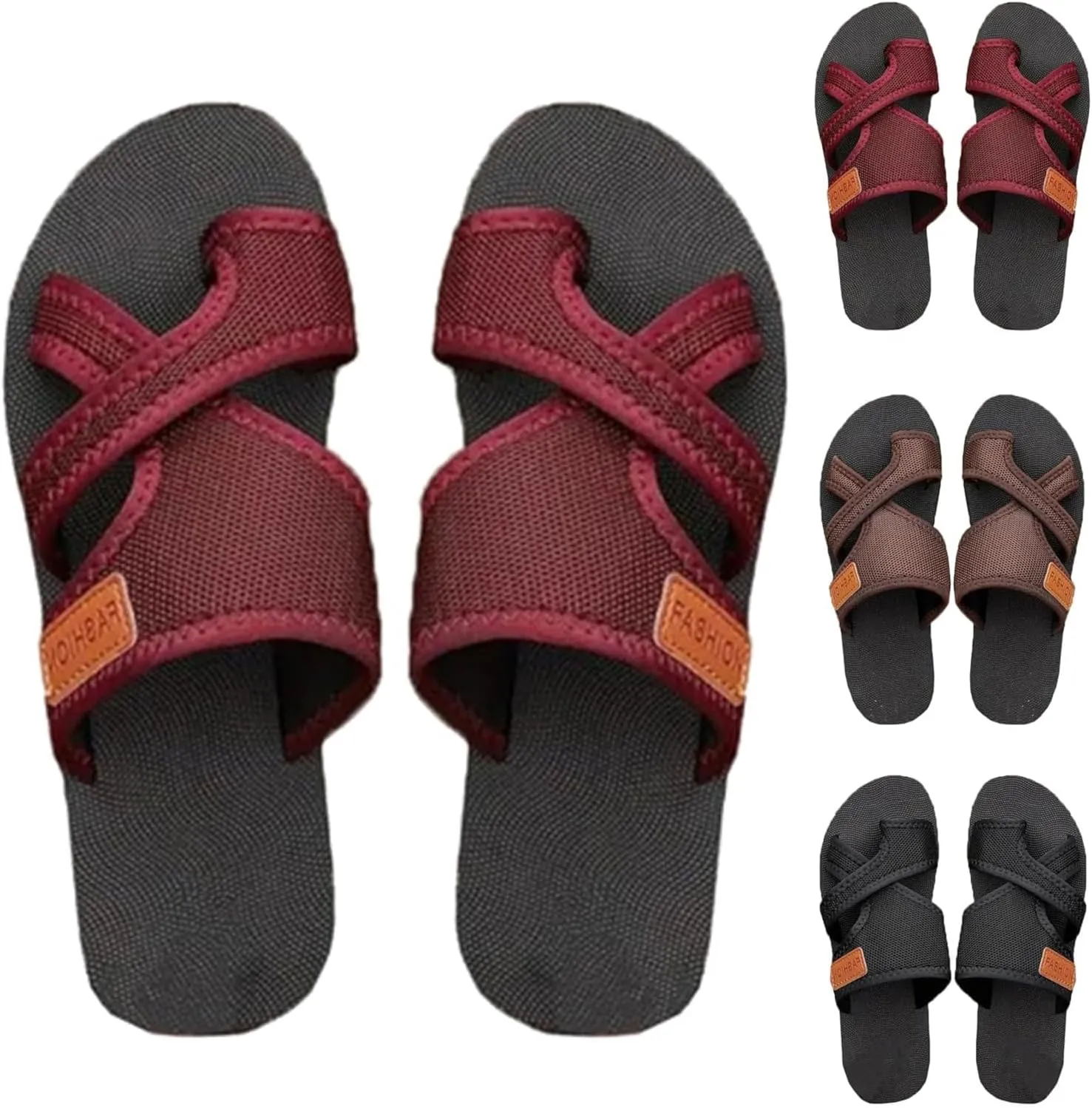 Women's Comfortable Breathable Mesh Flip Flops, Orthopedic Hollow Toe Loop Slippers, Summer Casual Flat Sandals Slide