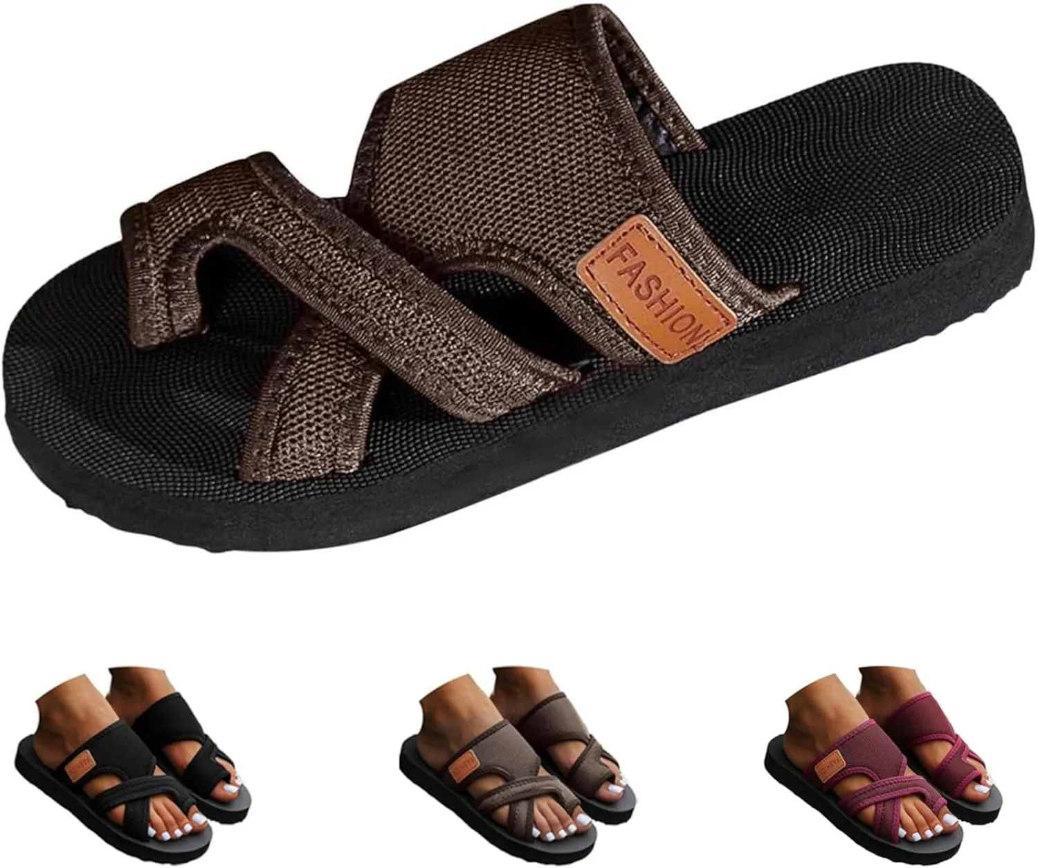 Women's Comfortable Breathable Mesh Flip Flops, Orthopedic Sandals, Women's Hollow Mesh Slide Sandals with Arch Support