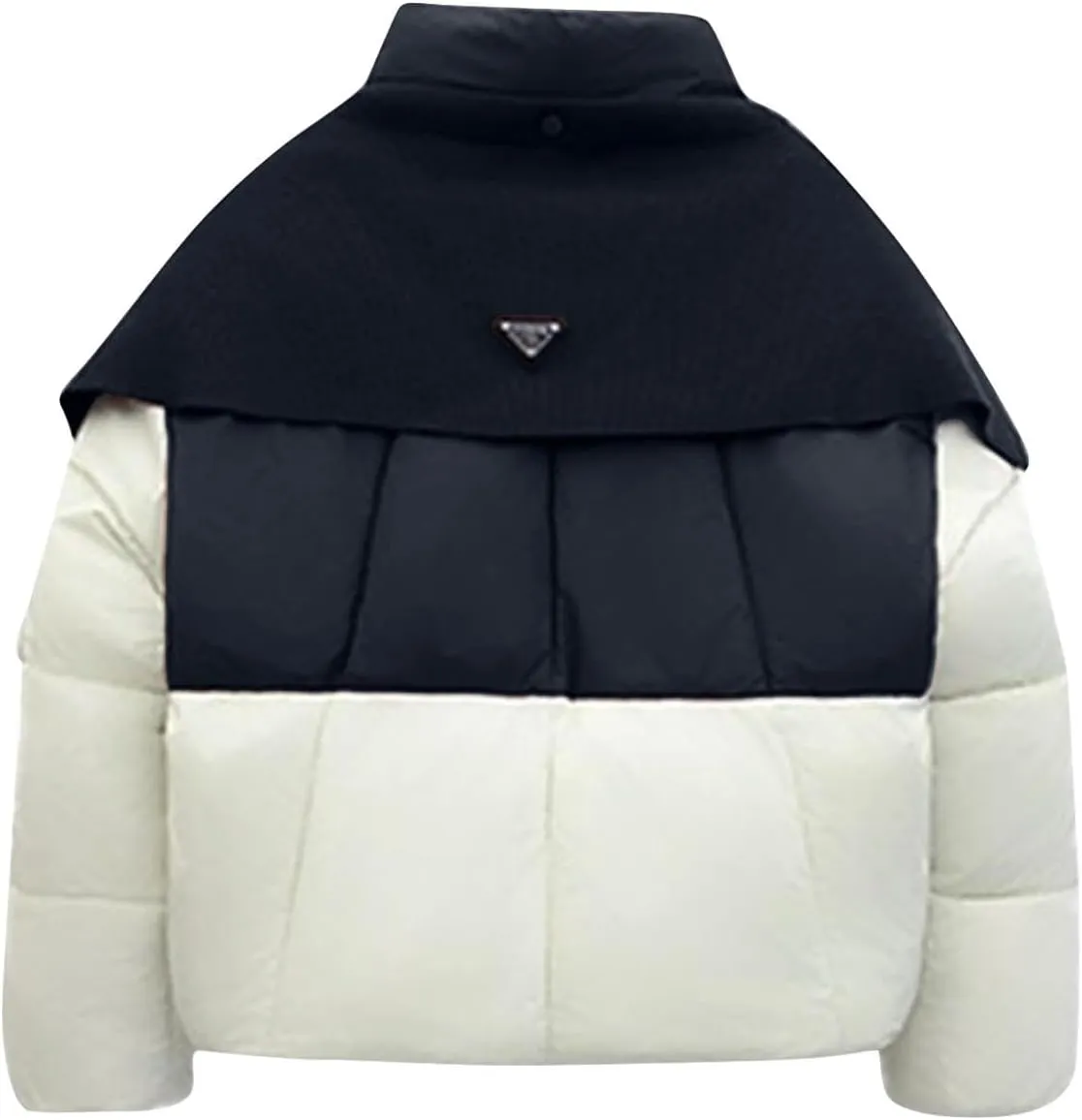 Womens Cropped Puffer Jackets Zip Up Stand Collar Warm Winter Coats Short Padded Down Coats Fashion 2024 Y2K Clothes