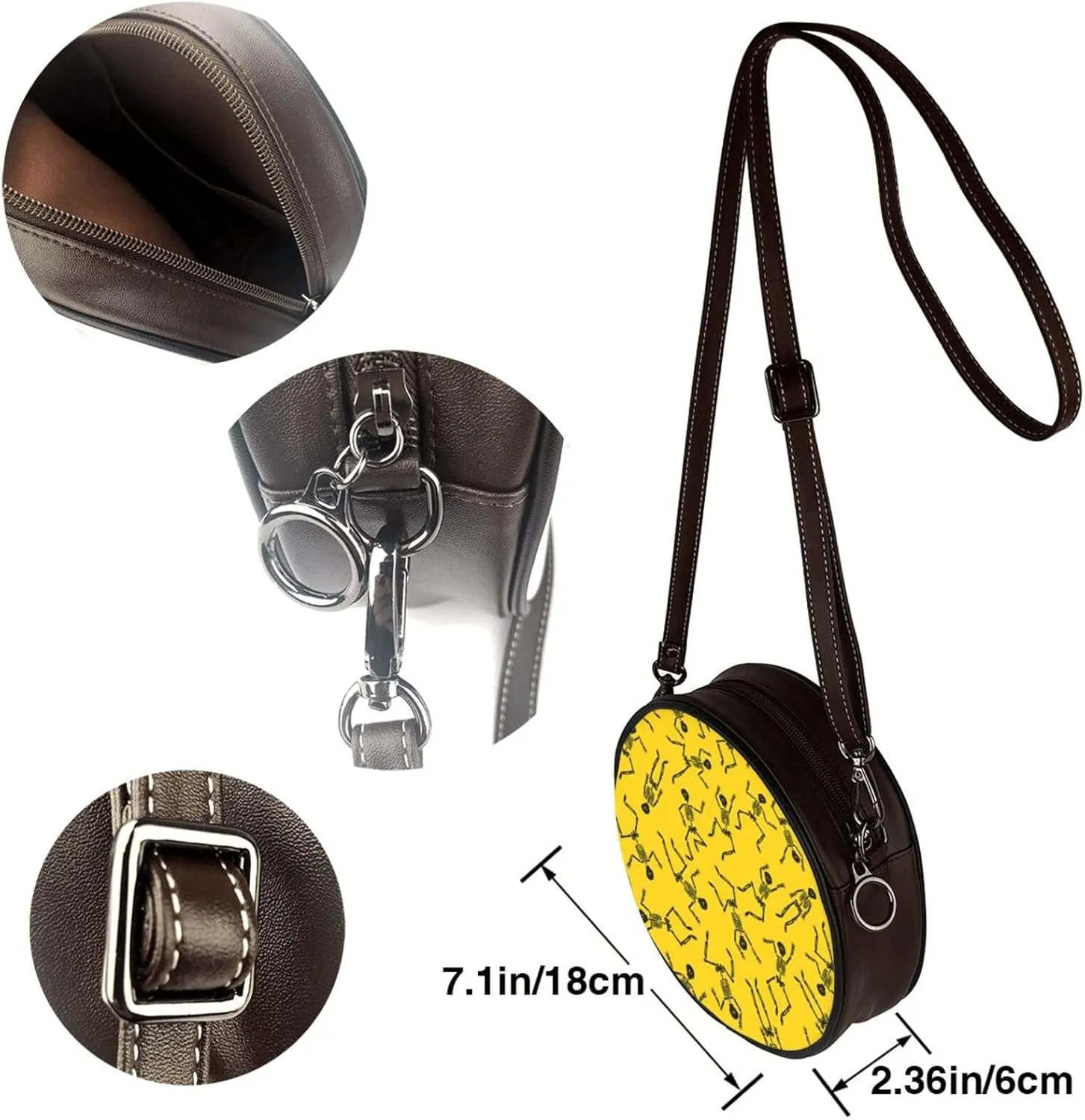 Women's Crossbody Purse - PU Leather Crossbody Bags for Women, Circle Purse Bag for Travel Business Party