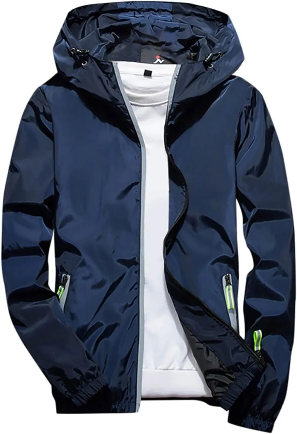 Women's Cycling Windbreaker Jacket, Waterproof Running Workout Rain Jackets, Packable Reflective Hiking Hoodie
