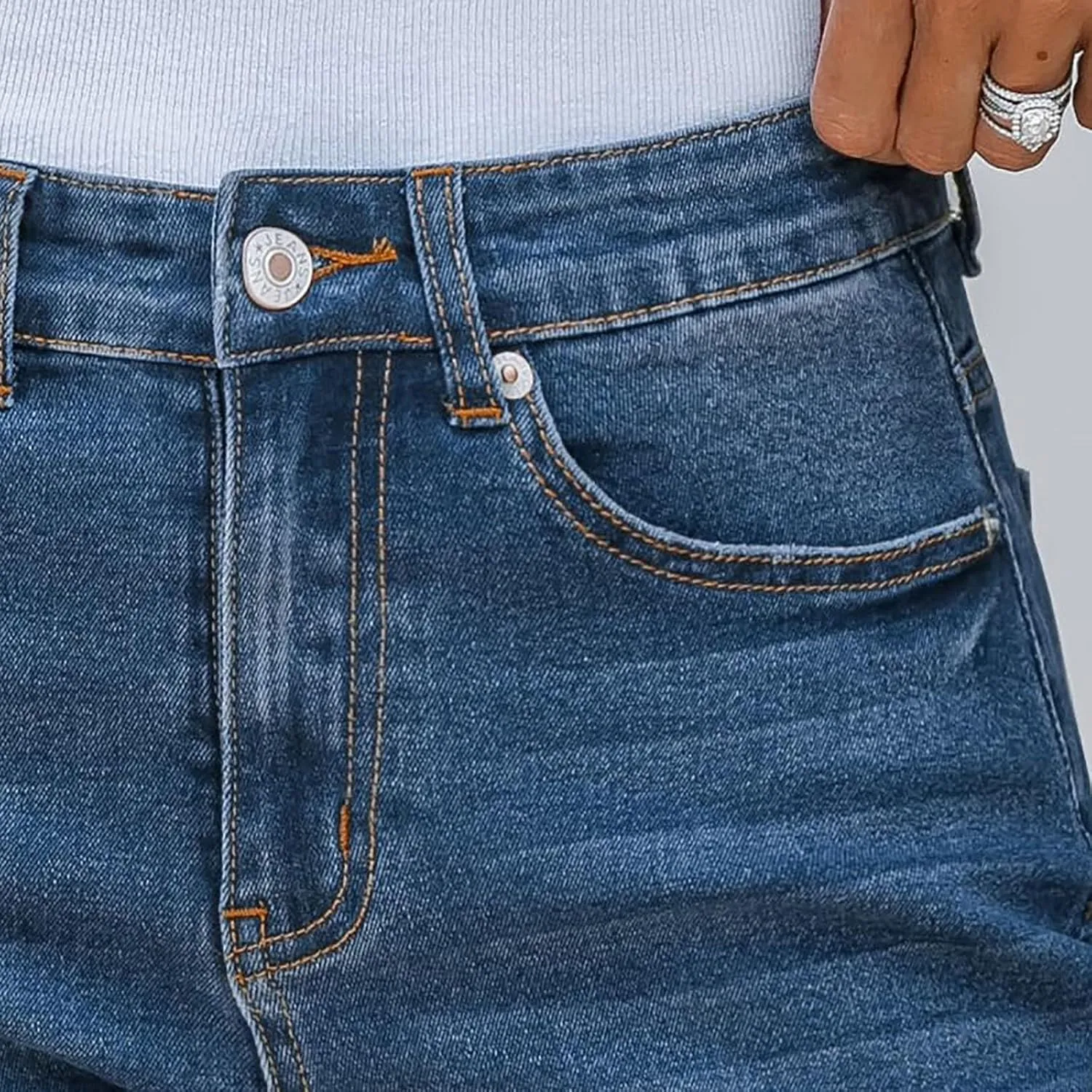Womens Denim Shorts High Waisted Stretchy Ripped Distressed Folded Hem Jeans Shorts Loose Fit Distressed Cute Jorts