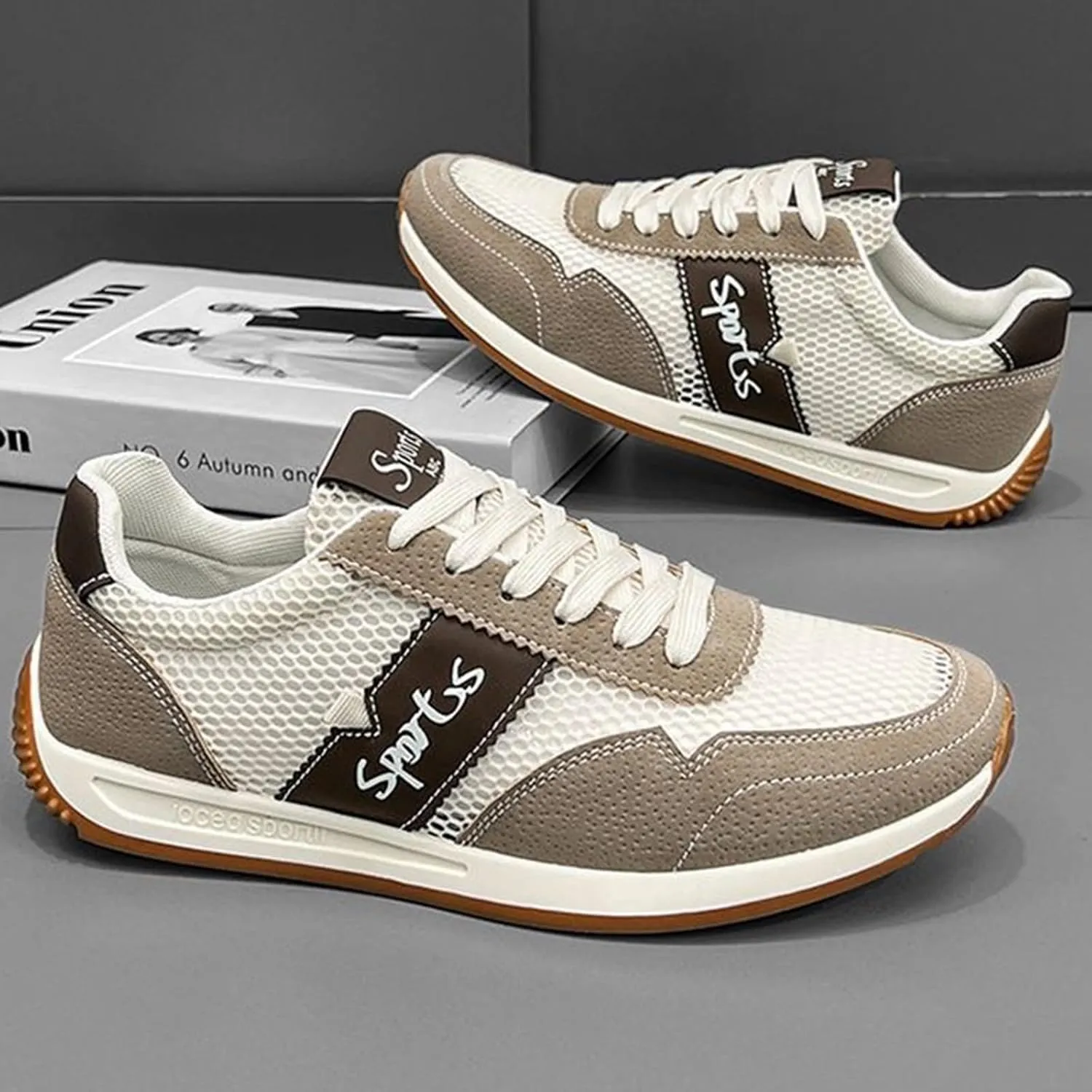 Women's Fashion Sneakers Trendy Lace Up Tennis Shoes Retro Trainers Casual Running Shoes Low Top Walking Sneaker
