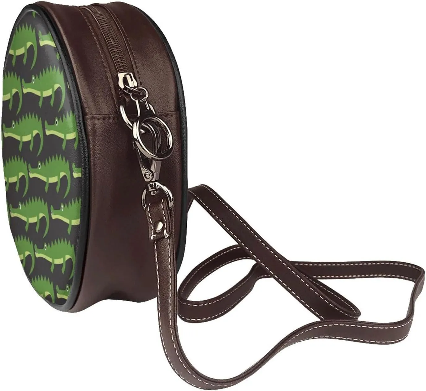 Women's Faux Leather Crossbody Bag Handle Circle Bag Mini Purse Clutch Handbag