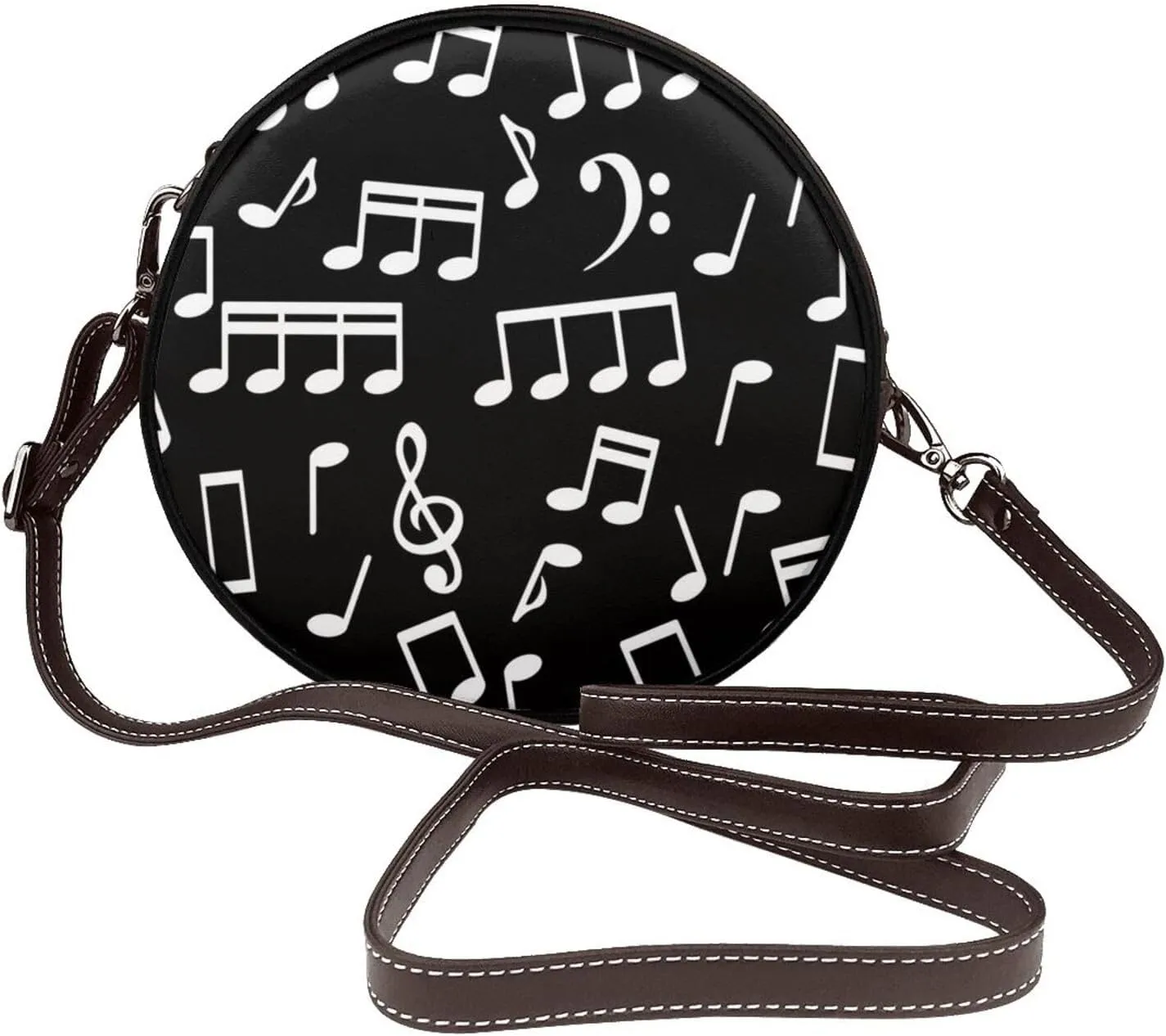 Women's Faux Leather Crossbody Bag Handle Circle Bag Mini Purse Clutch Handbag
