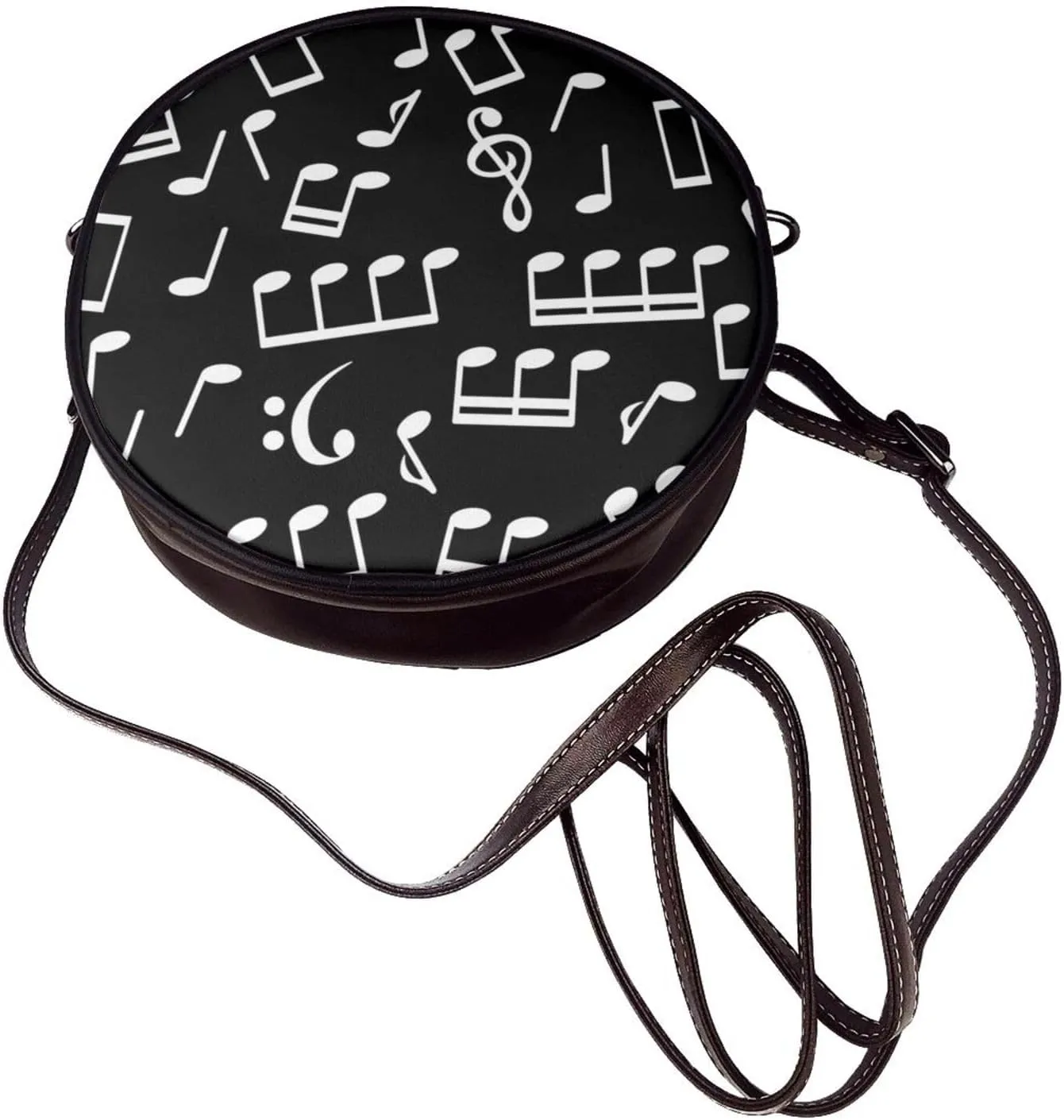 Women's Faux Leather Crossbody Bag Handle Circle Bag Mini Purse Clutch Handbag