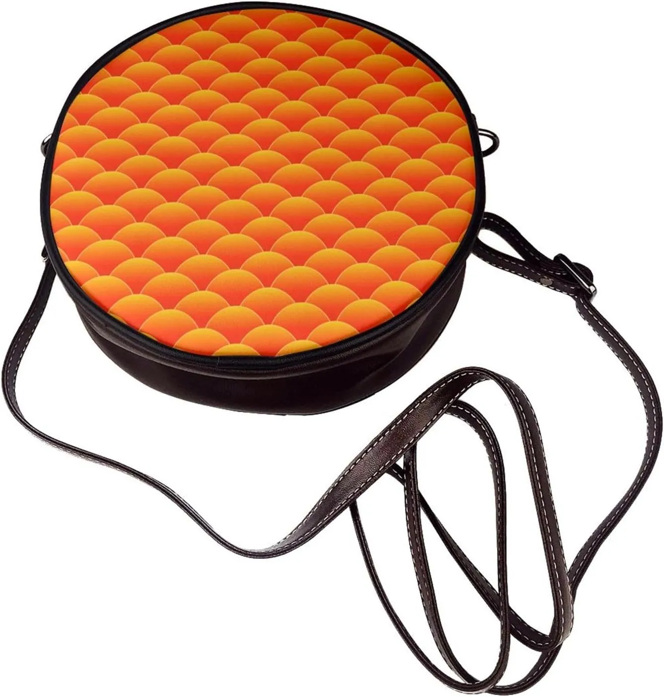 Women's Faux Leather Crossbody Bag Handle Circle Bag Mini Purse Clutch Handbag