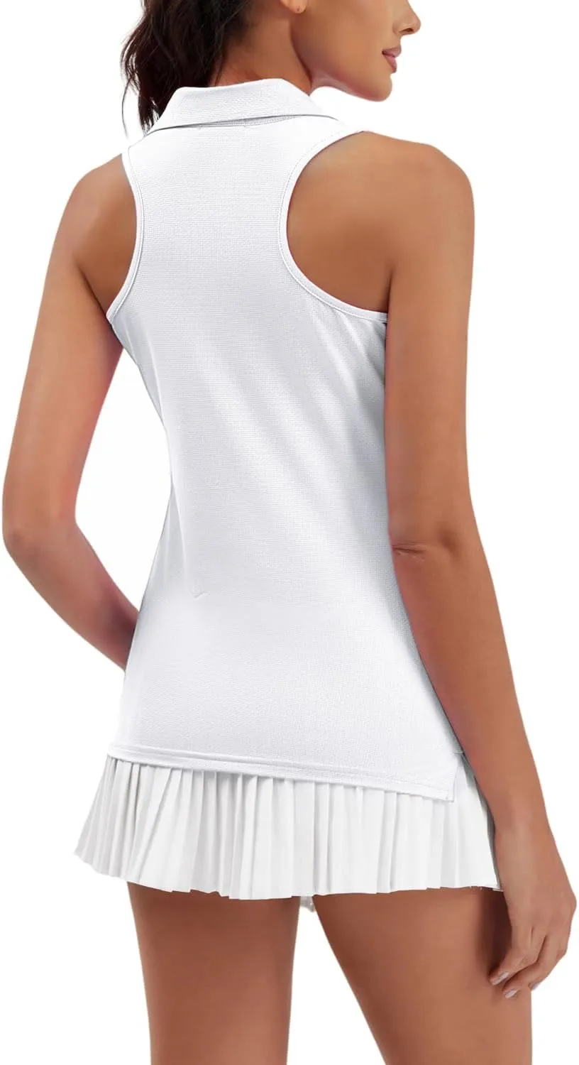 Women's Golf Shirts Sleeveles Tennis Polo Racerback Tank Top Athletic T Shirts
